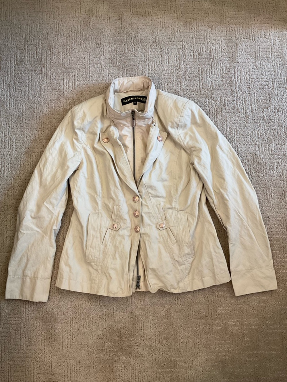 💛Creenstone Women Cream Short Jacket M Luxury Premium Minimalist Scandi Girl EUC